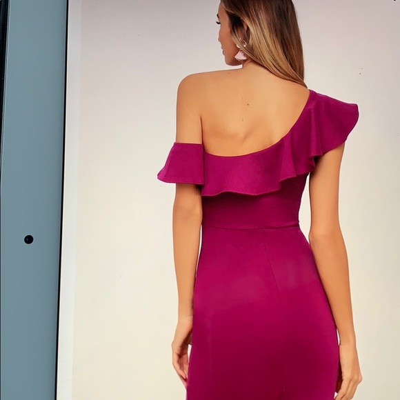 NWT Lulus Make it Count Ruffled One Shoulder Dress - Picture 2 of 5